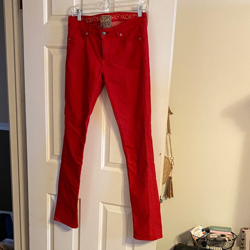 Rich & Skinny Red Straight Leg Jeans